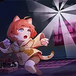 Dziewczynka w stroju kota biegnie przestraszona w kierunku światła, podczas gdy za nią przez telewizor wychodzi postać z długimi, ciemnymi włosami