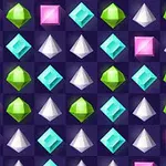 Kolorowe klejnoty w kształcie diamentów, piramid i sześcianów w odcieniach różu, zieleni, błękitu i bieli na ciemnym tle