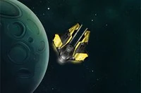 You control a spaceship that allows you to jump from planet to planet