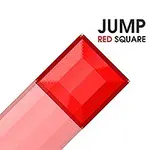 Czerwony kwadrat na białym tle z napisem Jump Red Square