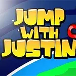 Ilustracja z wiewiórką w hełmie wyrzucaną w powietrze, otoczoną kolorowym tłem, z przodu duży napis