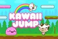 W Kawaii Jump kontrolujesz uroczy fioletowy szlam skaczący na szczyt