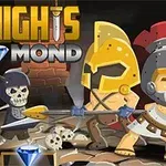 Rycerze w zbrojach walczą z szkieletami w ciemnej lochowej scenerii