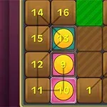 Plansza z numerami w kolorowych kwadratach w układzie gry logicznej