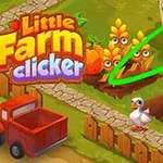 Interfejs gry z rysunkową grafiką przedstawiającą kurczaka, warzywa, czerwony samochód ciężarowy, dużą strzałkę oraz rękę wskazującą w stronę czerwonej stodoły