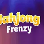 Napis Mahjong Frenzy w żółtej i białej czcionce na fioletowym tle