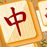 Płytka z drewnianą fakturą i czerwonym chińskim znakiem na jasnym tle, otoczona innymi płytkami