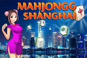 Ilustracja przedstawia postać kobiety w fioletowej sukience na tle nocnej panoramy miasta z unoszącymi się kamieniami mahjong
