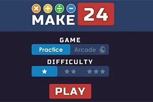 Menu gry z możliwością wyboru trybu gry, poziomu trudności i przyciskiem Play