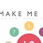 Napis MAKE ME TEN z kolorowymi kółkami z liczbami 7, 5, 2 i 10 na białym tle