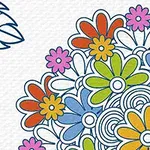 Kolorowy wzór z kwiatami i liśćmi na białym tle