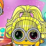 Dwie postacie z dużymi oczami i kolorowym ubraniem na tle jasnego, przytulnego pokoju