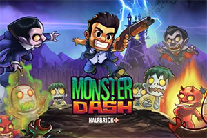 Postać z bronią otoczona przez różne potwory na tle zamku i błyskawic