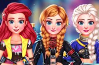 Księżniczki Anna, Elsa, Śnieżka i Ariel w grze font FF