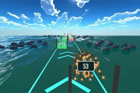 Zdobądź ulepszenia i niszcz flotę, aby opanować walkę rakietową