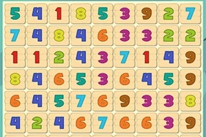 Kolorowe cyfry od 1 do 9 na kwadratowych kafelkach ułożone w siatkę