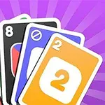 Kolorowe karty z liczbami i symbolami na fioletowym tle