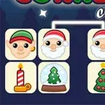 Świąteczne ikony przedstawiające elfa, świętego Mikołaja, bałwana, świecę, kulę śnieżną, choinkę i dzwonek