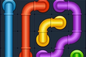 Kolorowe rury ułożone w labirynt na ciemnym tle