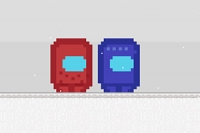 To gra dla dwóch graczy, gdzie niebieski i czerwony kosmita muszą dotrzeć do