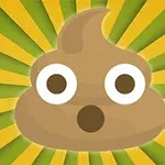 Emotikon kupa z dużymi, białymi oczami na tle zielono-żółtych promieni