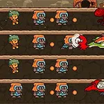 Rysunek przedstawia kilku górników i smoki poruszających się w korytarzach podziemnych