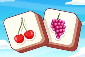 Dwa kafelki z grafikami owoców na jasnym tle, przedstawiające wisienki i winogrona