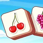 Dwa kafelki z grafikami owoców na jasnym tle, przedstawiające wisienki i winogrona