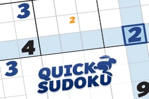 Krzyżujące się linie i cyfry na planszy z napisem Quick Sudoku