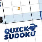 Krzyżujące się linie i cyfry na planszy z napisem Quick Sudoku