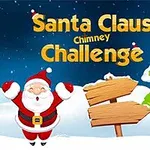 Święty Mikołaj z uniesionymi rękami, obok choinka i drewniany drogowskaz na śnieżnym tle