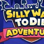 Napis Silly Ways to Die: Adventure na tle z sylwetkami zamku i nietoperzy