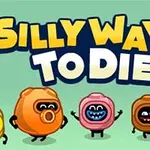 Kolorowe, uśmiechnięte potworki stojące w szeregu na zielonym tle z dużym napisem w tle