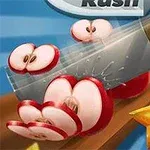 Nóż krojący jabłko na plastry z owocami w tle, w tym gwiaździsty owoc