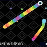 Kolorowe węże w stylu gradientu na czarnym tle z geometrycznym wzorem i kolorowymi kulkami