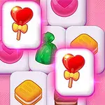 Serce w kształcie lizaka na kafelkach z innymi słodyczami na różowym tle