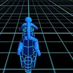 Motorcycle racing game in the Stickman Neon Warriors world