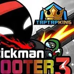 Czarna postać z czerwoną opaską walczy ze stworzeniem, a w tle widać logo z koroną i napisem TAPTAPKİNG