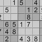 Diagram przedstawia siatkę złożoną z kwadratowych pól, niektóre wypełnione cyframi od 1 do 9