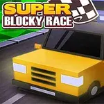 Żółty, kanciasty samochód wyścigowy zbliża się na przodzie, a za nim podążają inne pojazdy na torze