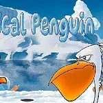 Dwa rysunkowe ptaki, pingwin i mewa, stoją naprzeciwko siebie na tle arktycznego krajobrazu z górami lodowymi, a nad nimi widnieje napis Tactical Penguin