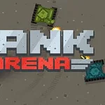 Pikselowe czołgi na arenie z tekstem TANK ARENA na środku