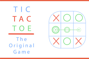 Napis TIC TAC TOE obok siatki z symbolami kółek i krzyżyków