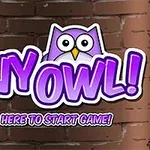 Fioletowy napis TINY OWL!