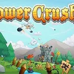 Wieża rycerzy na wzgórzu w otoczeniu zieleni i chmur, z napisami w stylu fantasy na górze