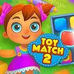 Dziewczynka z dużymi oczami i czerwonymi kokardkami, plansza z kolorowymi kwadratami i czerwony klejnot