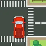 Skrzyżowanie dróg z pasami ruchu i samochodami w widoku z lotu ptaka