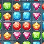 Kolorowe kamienie szlachetne w różnych kształtach ułożone w siatce