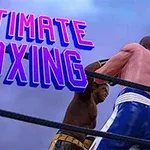 Dwóch bokserów rywalizuje w ringu, a w lewym górnym rogu widnieje napis Ultimate Boxing