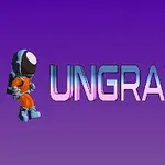 Postać astronauty na fioletowym tle obok napisu UNGRAVITY